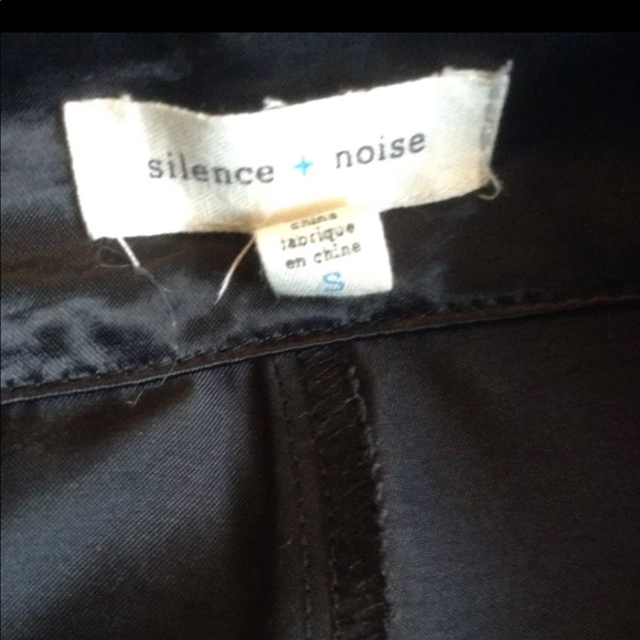 silence + noise black satin overalls jumpsuit - Picture 3 of 3